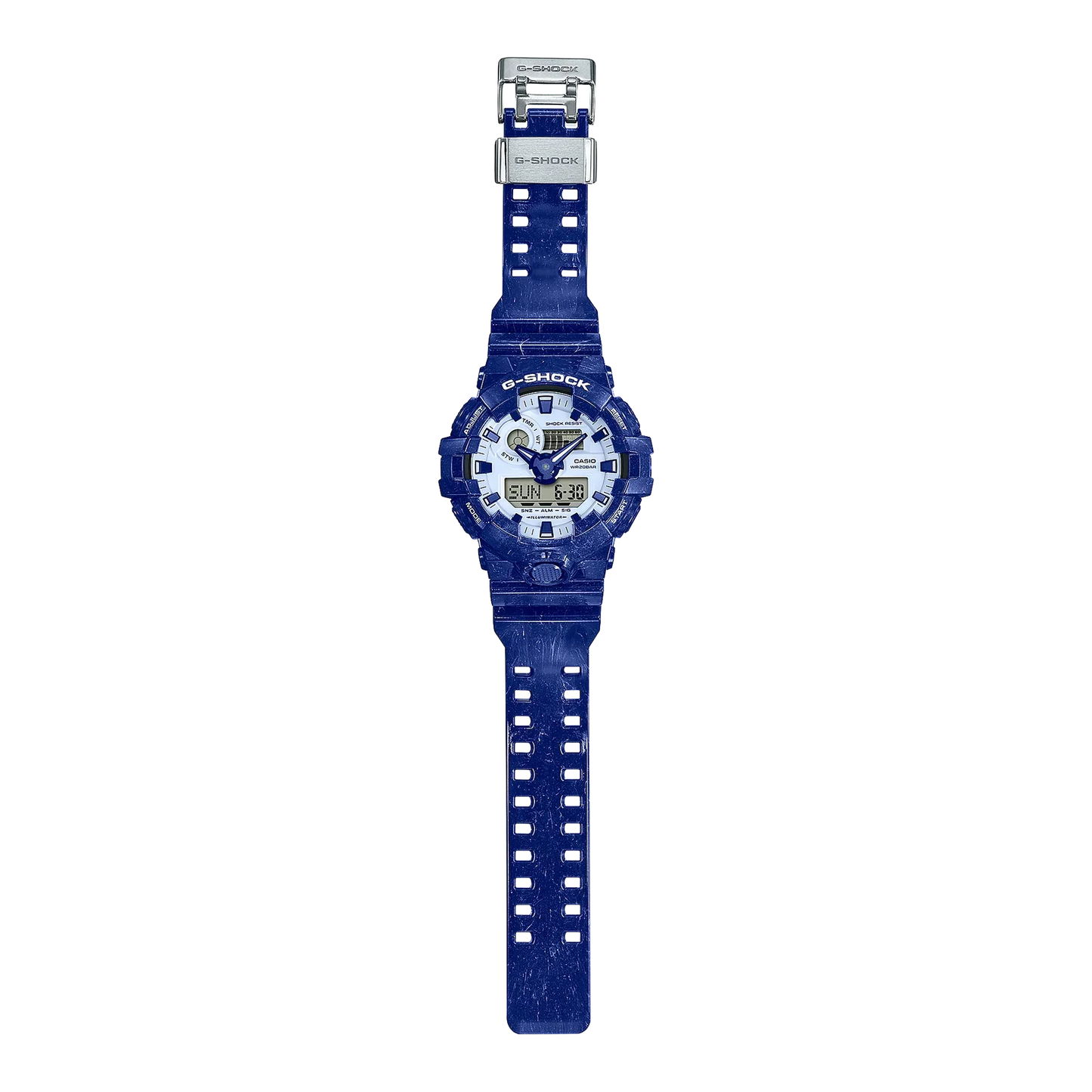 Casio G-SHOCK GA-700BWP-2ADR Blue & White Series – Shock-Resistant Analog-Digital Watch