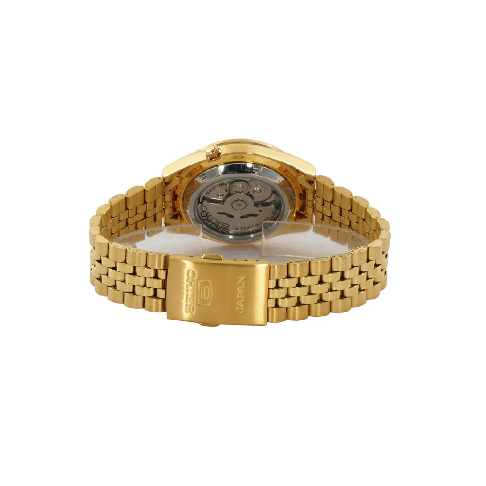 Seiko automatic 21 Jewels Calendar golden Stainless steel watch SNXC52J5, golden, bracelet