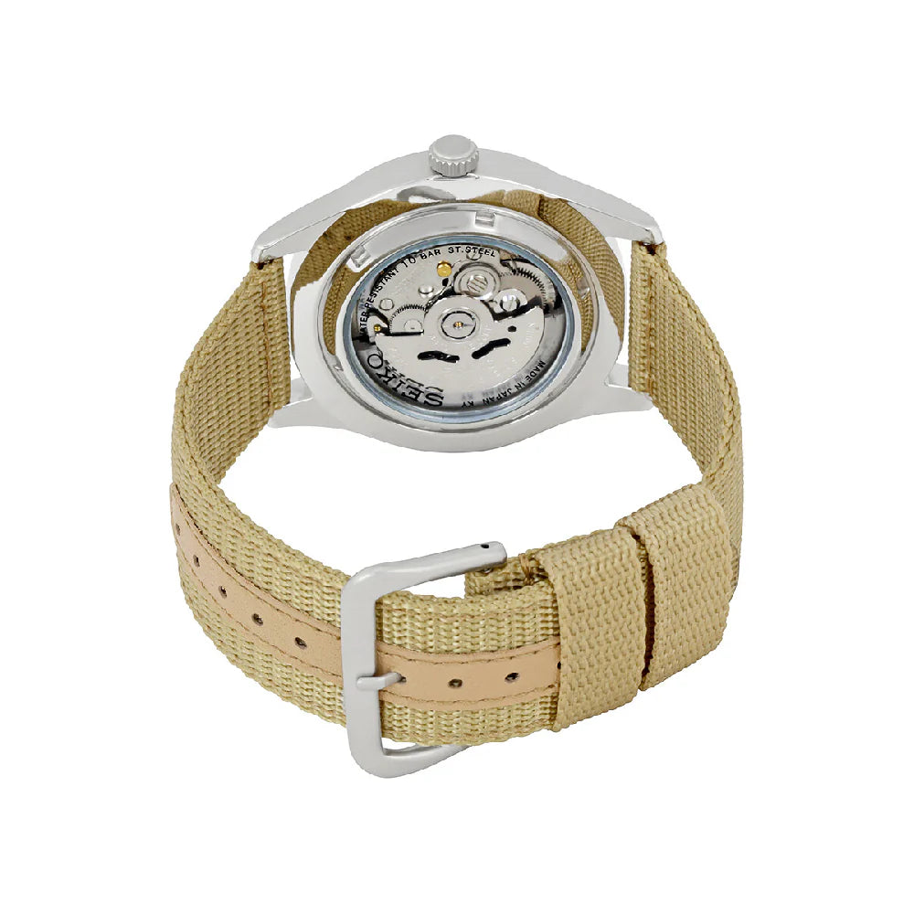 Seiko Men's Automatic Watch with Analog Display and Nylon Strap SNZG07J1