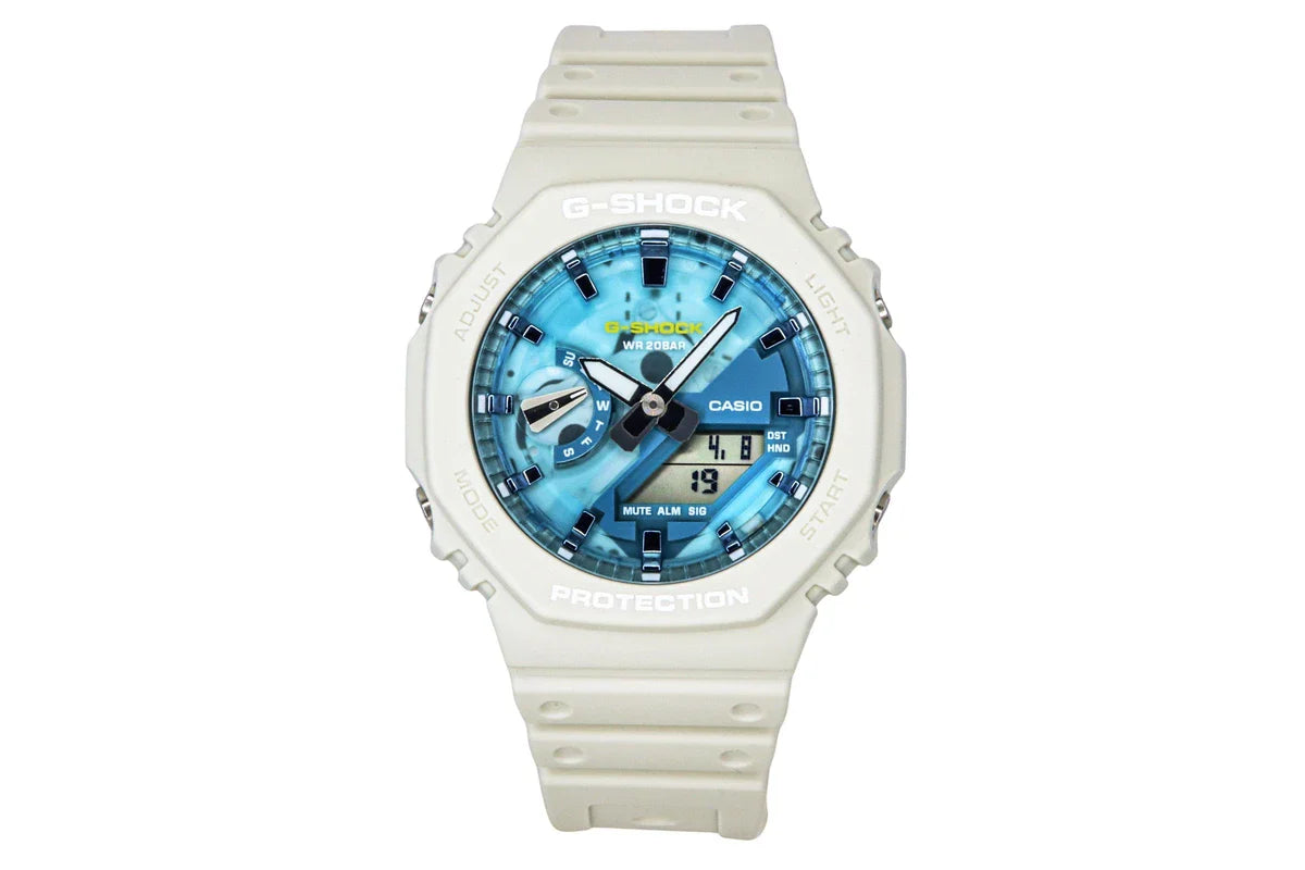 Casio G-SHOCK GA-2100AS-5A – Carbon Core Guard Analog-Digital Watch