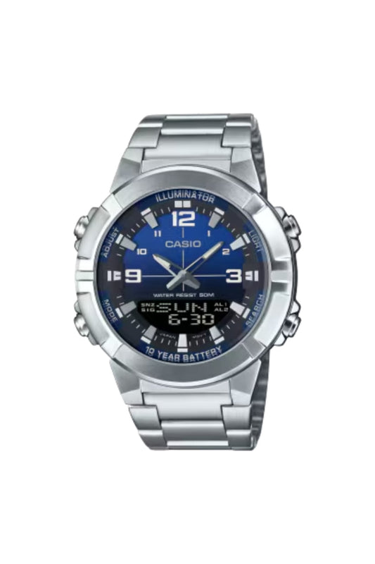 CASIO Men's Analog-Digital Blue Dial Watch - AMW-870DA-2A1VDF