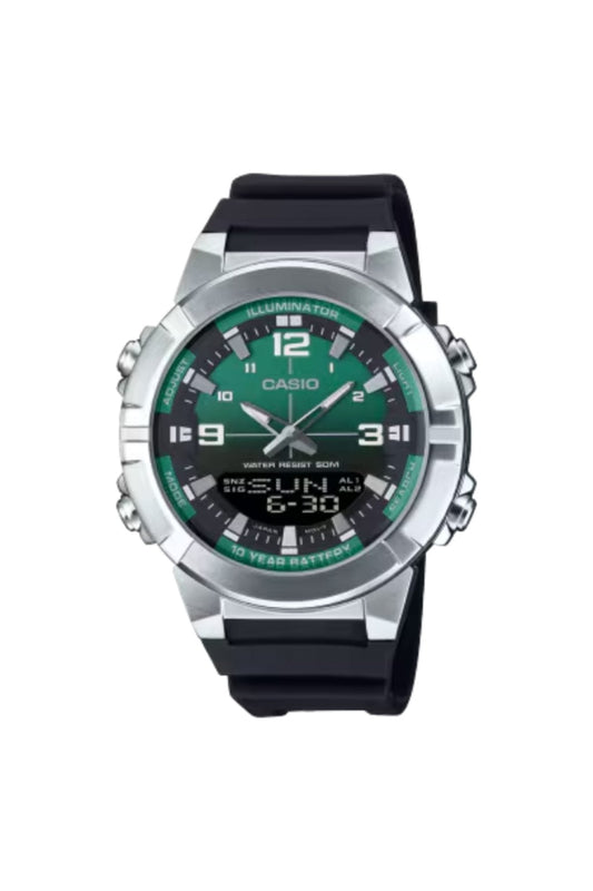 CASIO Men's Analog-Digital Green Dial Watch - AMW-870A-3AVDF
