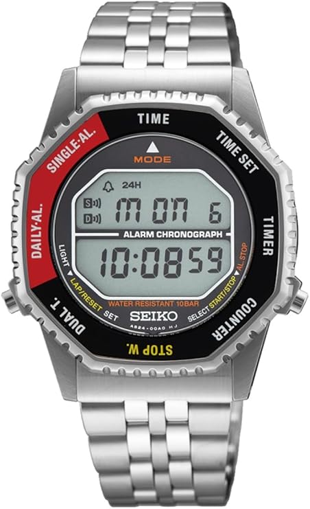 Seiko SMGG19P1 Rotocall Digital – Retro‑Inspired Digital Watch with Stainless Steel Bracelet