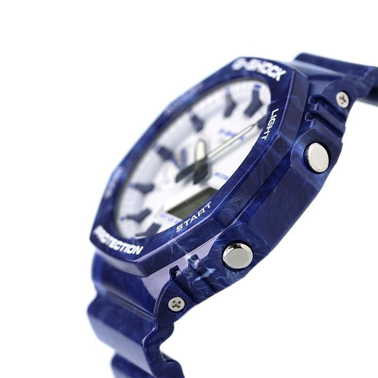 Casio G-SHOCK GA-2100BWP-2ADR – Blue & White “Polar Camouflage” Carbon Core Guard Watch