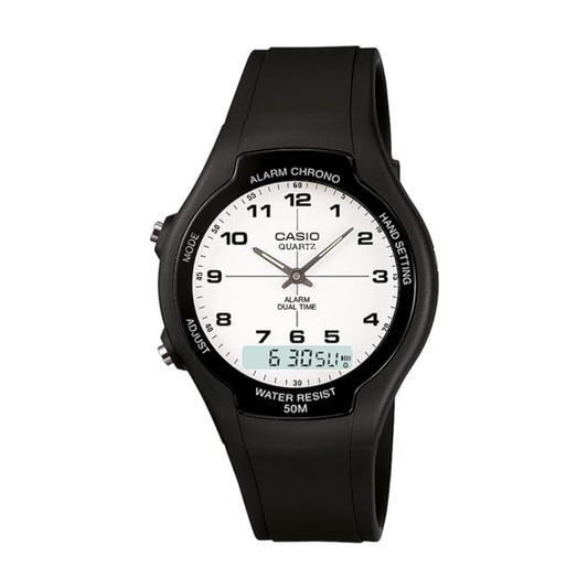 Casio Standard Series  Analog Digital Watch For Men AW-90H-7BVDF