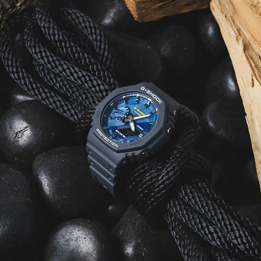 Casio G-SHOCK GA-2100AS-2A – Carbon Core Guard Analog-Digital Watch (Ice Blue Accent Edition)