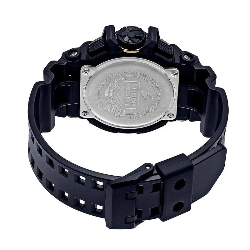 Casio G-Shock GA-400GB-1A9 Black & Gold Analog-Digital Watch – Rotary Switch, Shock Resistant, 200M Water Resistant