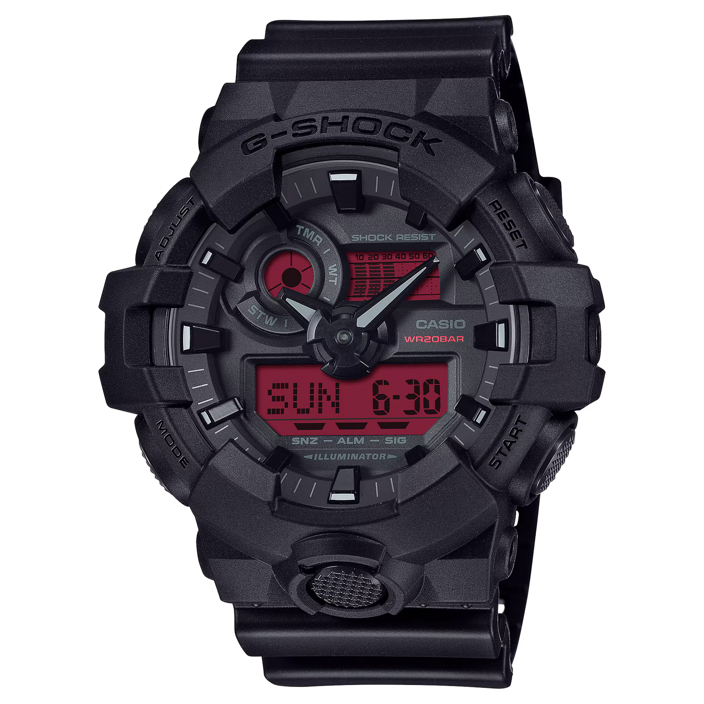 Casio G-SHOCK GA-700BBR-1A – Blackout Resin Sport Watch