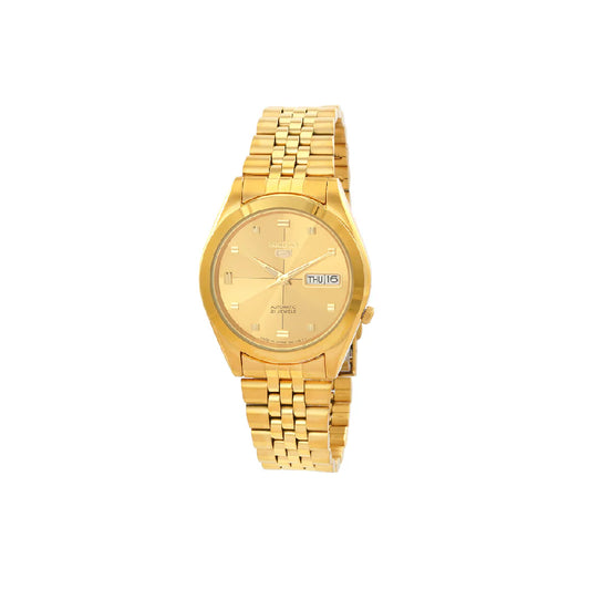 Seiko automatic 21 Jewels Calendar golden Stainless steel watch SNXC52J5, golden, bracelet