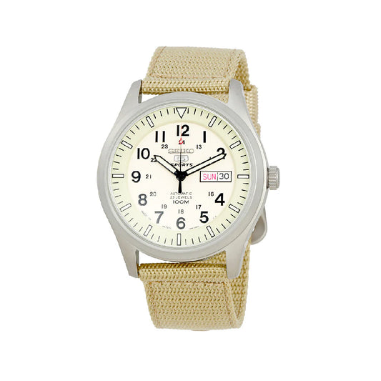 Seiko Men's Automatic Watch with Analog Display and Nylon Strap SNZG07J1