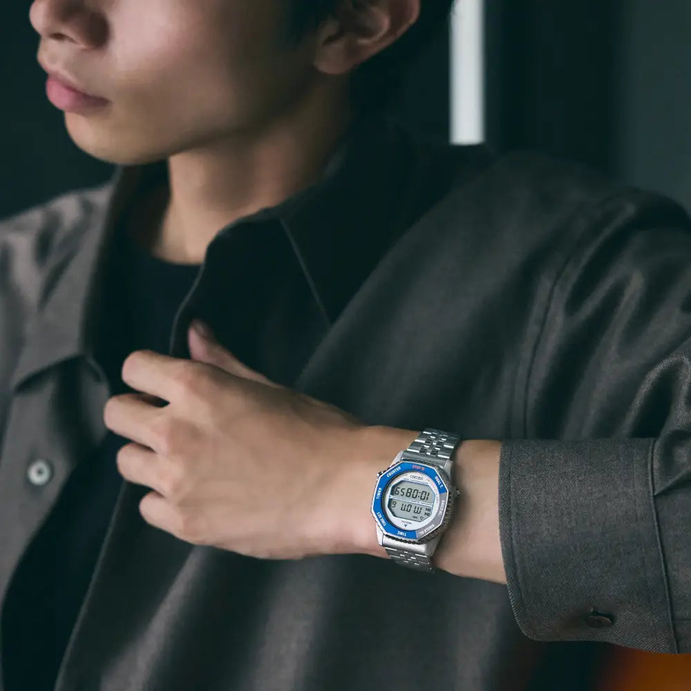 Seiko SMGG21P1 Rotocall Digital – Retro Digital Watch with Multifunction Bezel