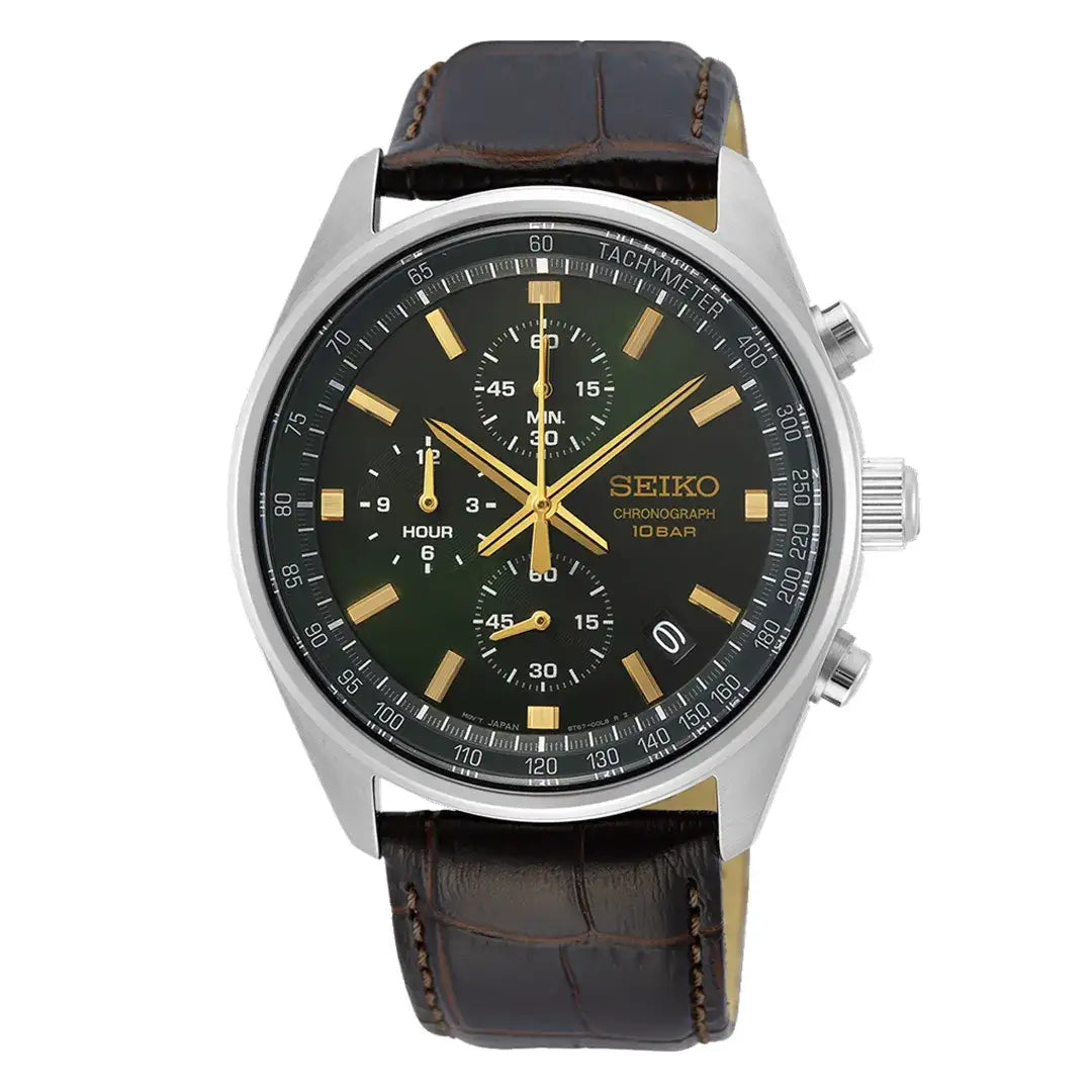 Seiko SSB385P1 Leather Band Men Watch