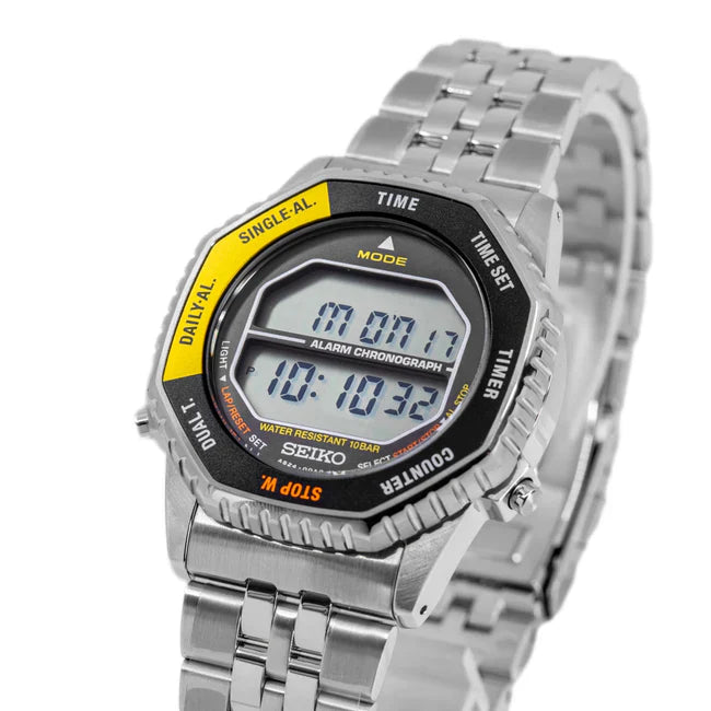 Seiko SMGG17P1 Rotocall Digital Watch – Retro‑Inspired Digital Chronograph in Stainless Steel