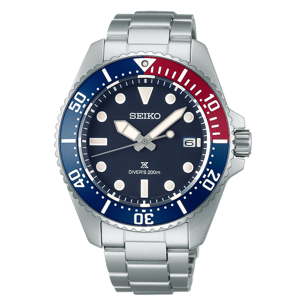 Seiko Prospex SNE595P1 Solar Diver’s Watch – 41 mm Blue & Red Pepsi Bezel