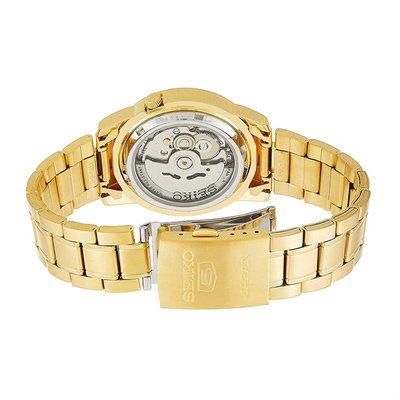 Seiko SNKK38J1 Automatic Men's Watch with Gold Dial & Stainless Steel Bracelet