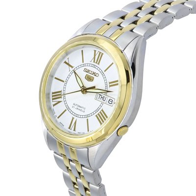 Seiko SNKL36J1 Automatic Men's Watch with White Dial & Stainless Steel Bracelet