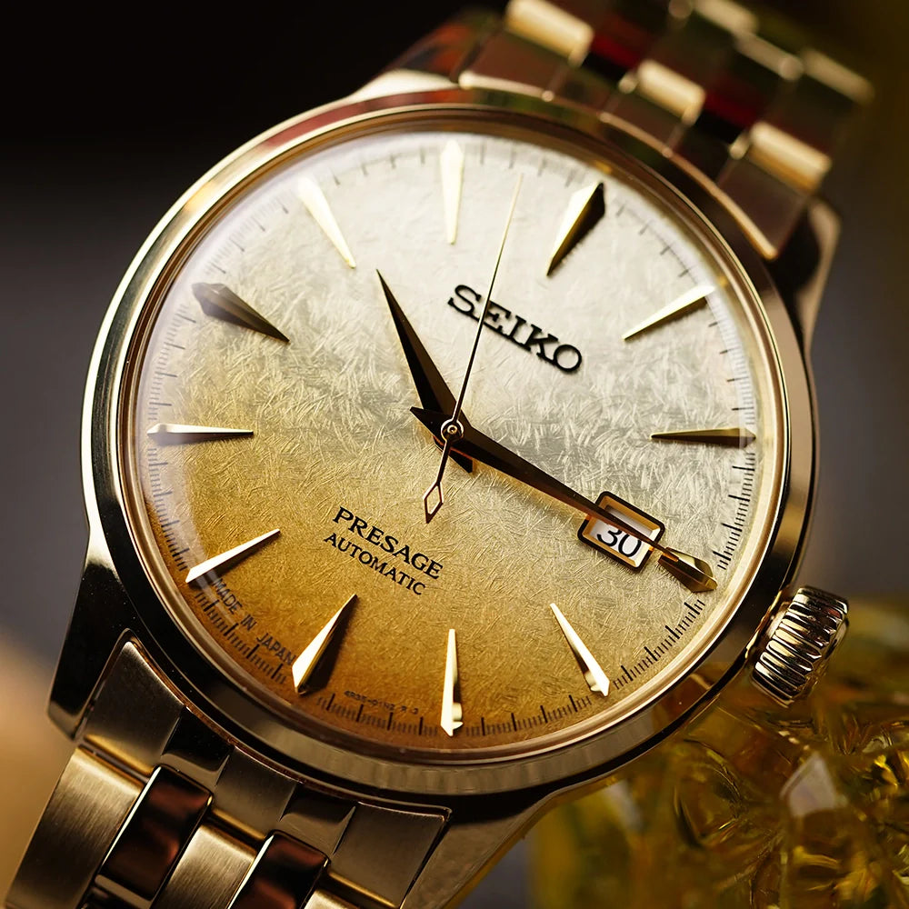 Seiko SRPK46J1 Gold Automatic Watch – Japanese Precision in a Compact Luxury Design