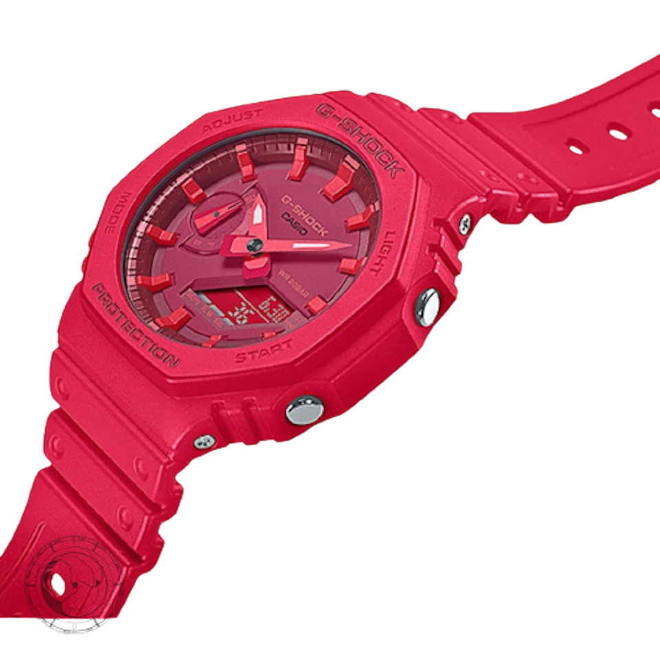 Casio G-SHOCK GA-2100-4ADR – Carbon Core Guard Analog-Digital Watch (Vibrant Red Edition)