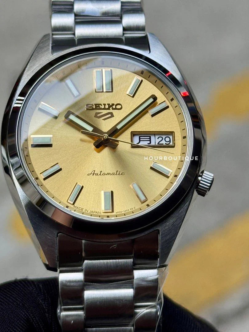 Seiko 5 Sports SRPL59K1 Automatic GMT Yellow Dial Stainless Steel Watch