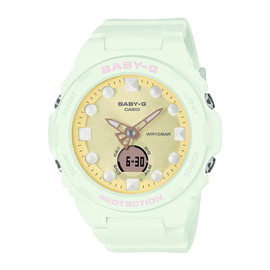 Casio Baby-G G-Shock BGA-320FH-3ADR Green Floral Analog-Digital Women’s Watch