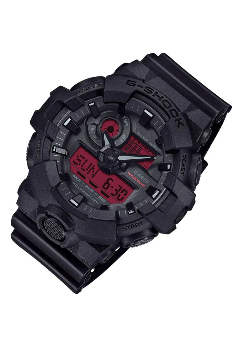 Casio G-SHOCK GA-700BBR-1A – Blackout Resin Sport Watch