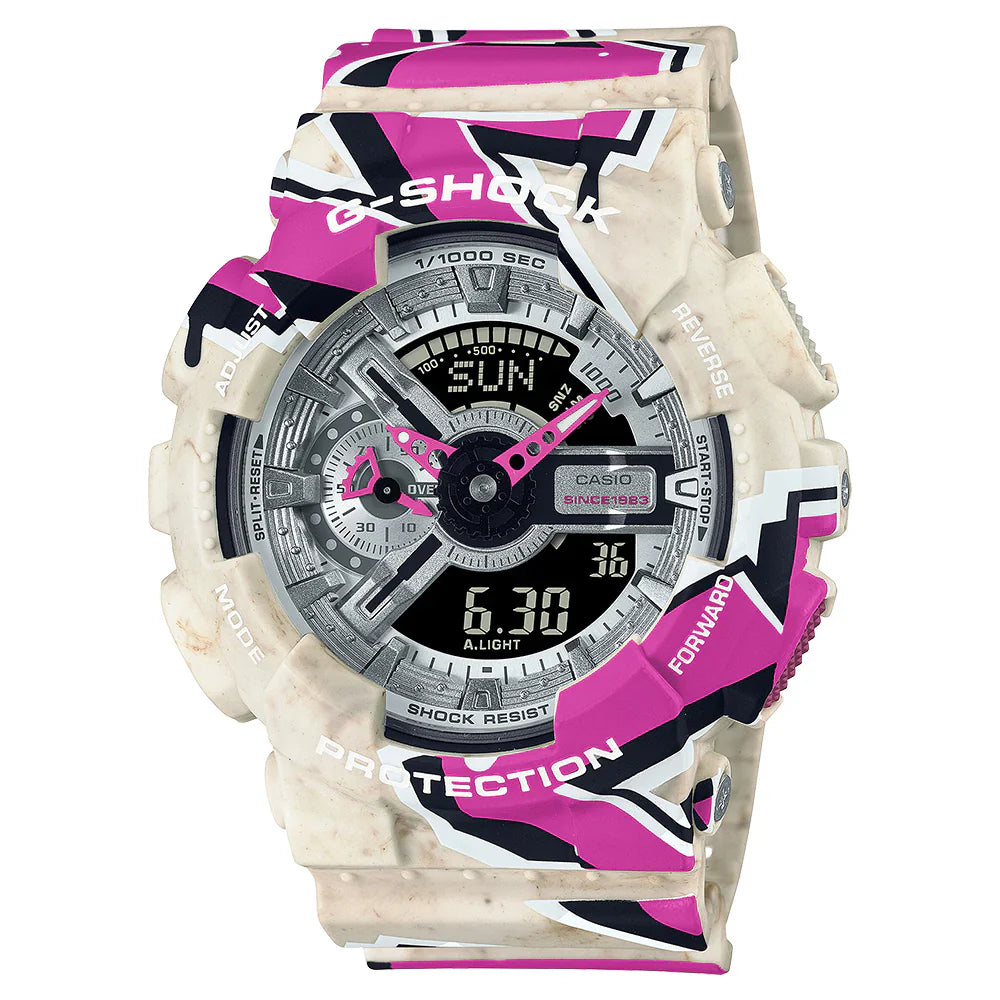 Casio G-Shock GA-110SS-1ADR Men’s Analog-Digital Watch – Shock Resistant, 200M Water Resistant,