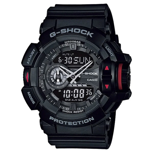 Casio G-Shock GA-400-1BHDR Black Sports Analog-Digital Watch – Rotary Switch, Shock Resistant, 200M Water Resistant