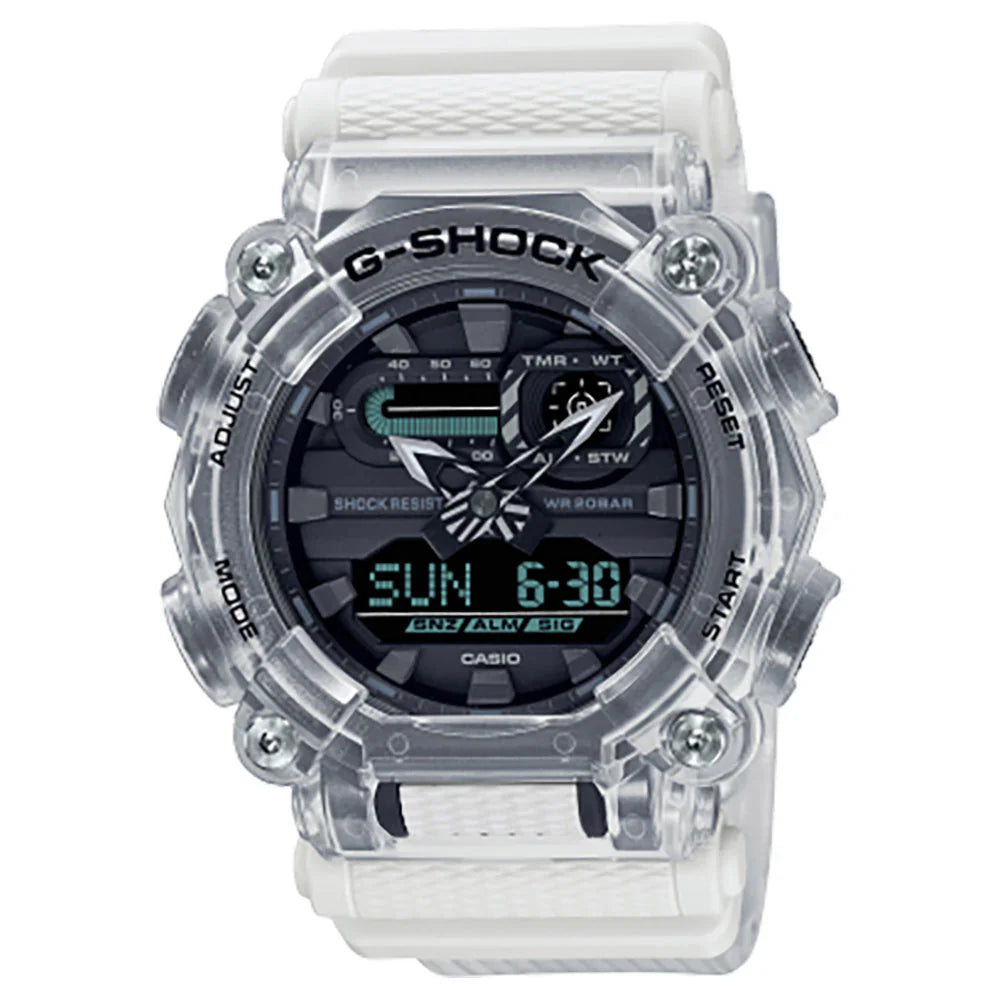 Casio G-SHOCK GA-900SKL-7ADR – Skeleton White & Black Industrial Digital-Analog Watch