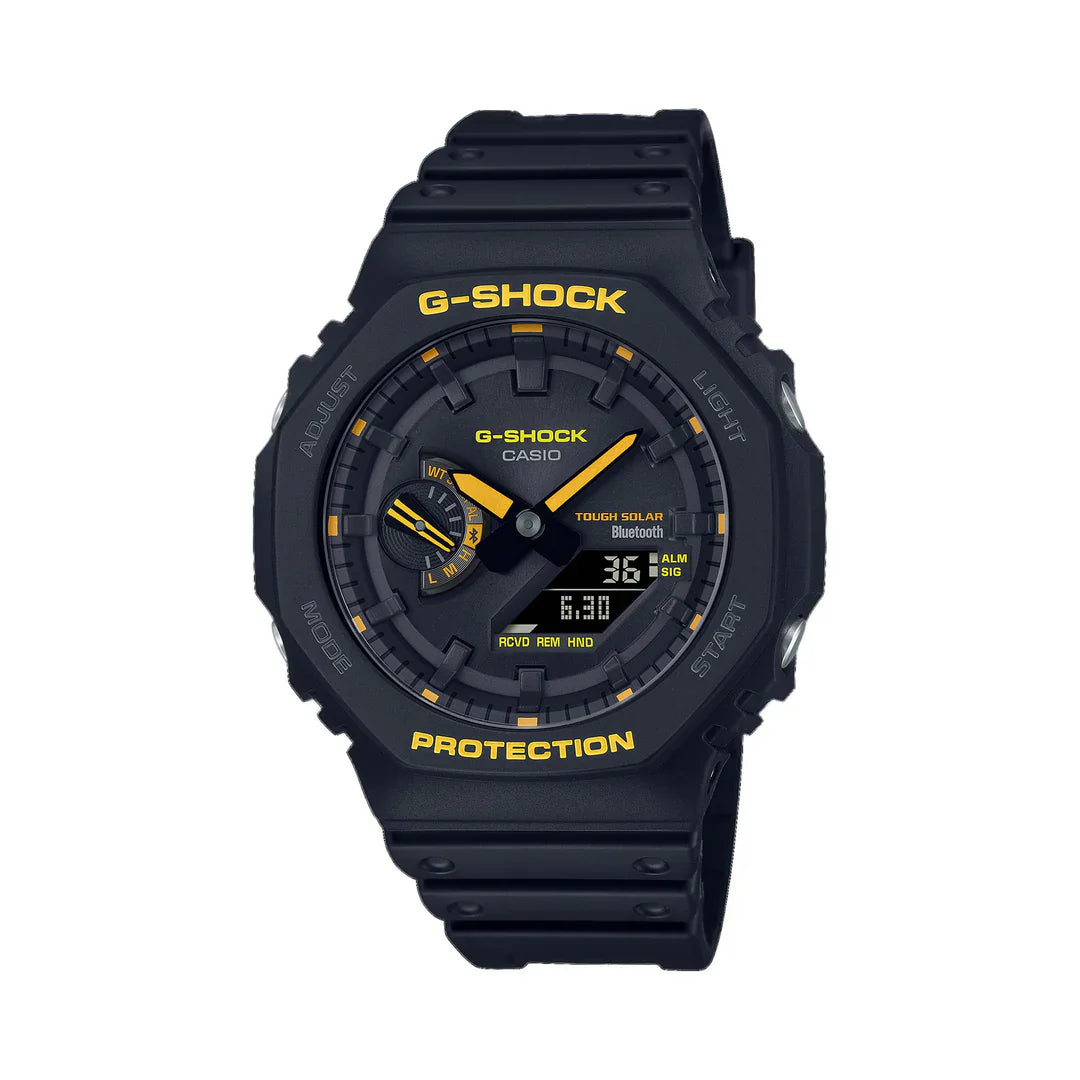 Casio G-SHOCK GA-B2100CY-1ADR “CasiOak” Analog-Digital Watch with Bluetooth & Tough Solar – Yellow Accents