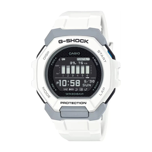 Casio G-SHOCK GBD-300-7DR Men’s Digital Sports Watch with Bluetooth & Step Tracker (White)
