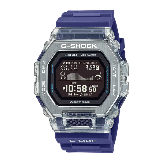 Casio G-SHOCK GBX-100S-2D G-LIDE Bluetooth Surf Watch  Tide Graph, Step Tracker, 20ATM