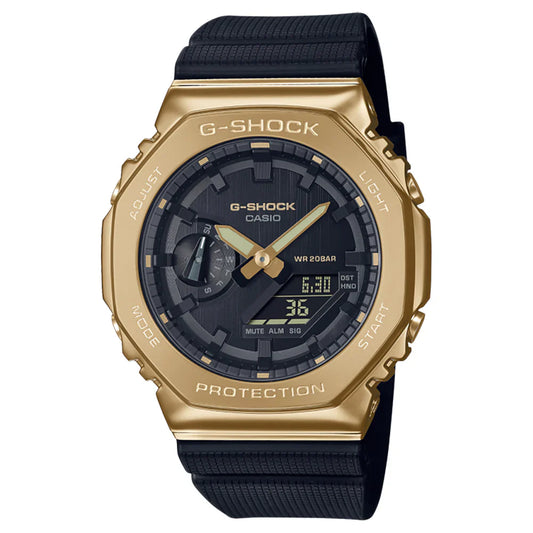 Casio G-SHOCK GM-2100G-1A9DR Analog-Digital Watch – Black & Gold Metal Bezel