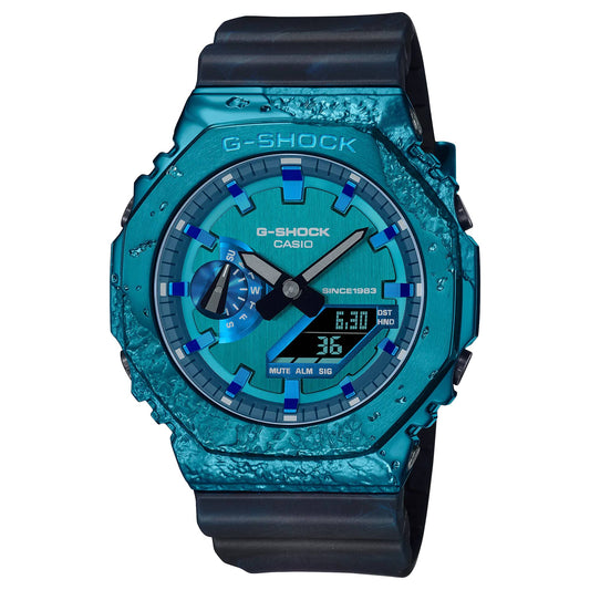 Casio G-SHOCK GM-2140GEM-2ADR Analog-Digital Watch – Blue & Gold Metal Bezel