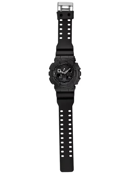 Casio G-SHOCK GA-100-1A1HDR – All-Black Analog-Digital Sports Watch