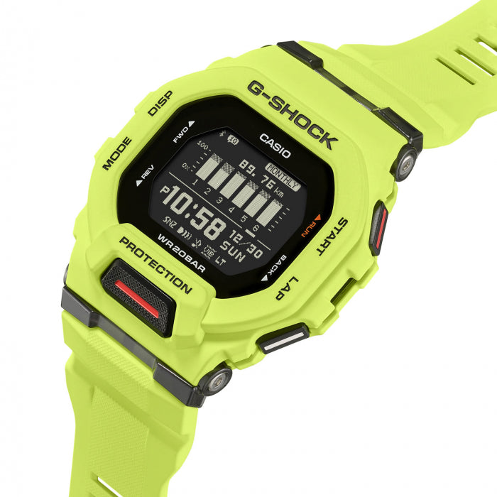 Casio G-SHOCK GBD-200-9DR Bluetooth Sports Watch – Step Tracker, Shock Resistant, 200M Water Resistant
