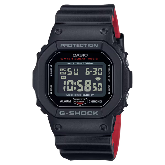 Casio G-SHOCK DW-5600UHR-1D Black & Red Heritage Digital Watch