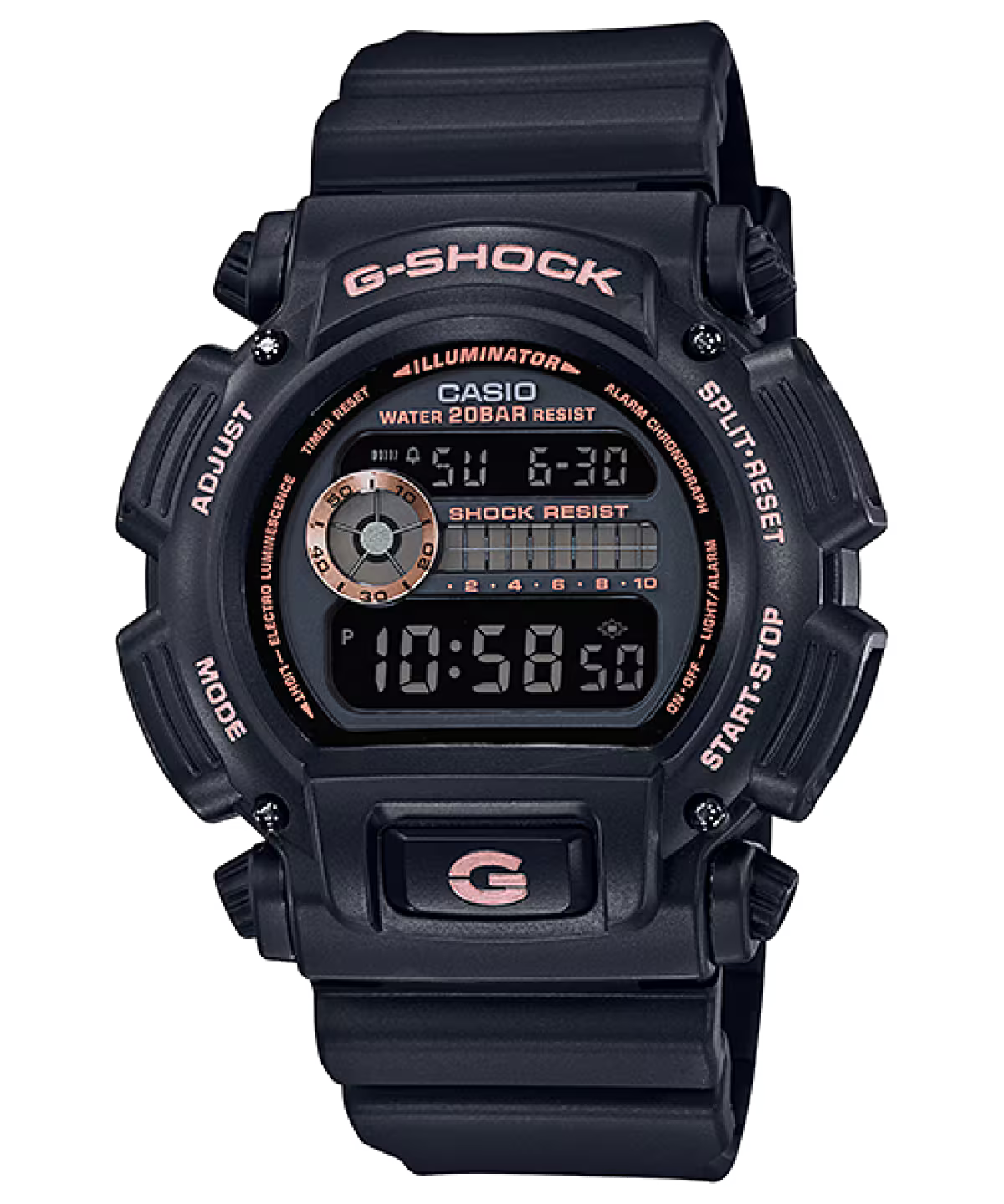 Casio G-SHOCK DW-9052GBX-1A4 – Black & Red Military-Inspired Digital Watch