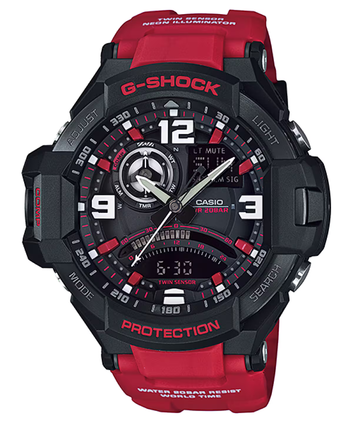 Casio G-SHOCK GA-1000-4BDR Men’s Aviation Watch – Twin Sensor, Digital Compass