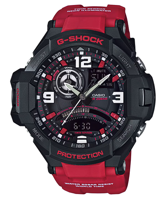 Casio G-SHOCK GA-1000-4BDR Men’s Aviation Watch – Twin Sensor, Digital Compass