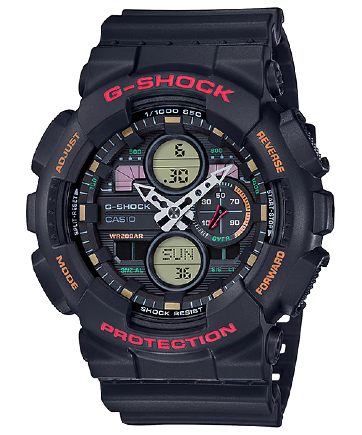 Casio G-SHOCK GA-140-1A4DR – Analog-Digital Shock-Resistant Sports Watch