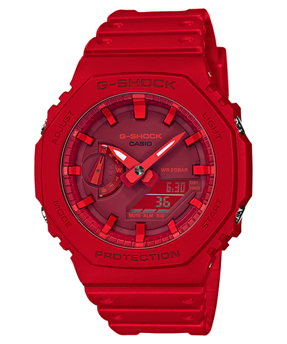 Casio G-SHOCK GA-2100-4ADR – Carbon Core Guard Analog-Digital Watch (Vibrant Red Edition)