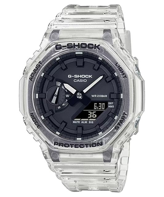 Casio G-SHOCK GA-2100SKE-7ADR – Transparent Skeleton Series Carbon Core Guard Watch