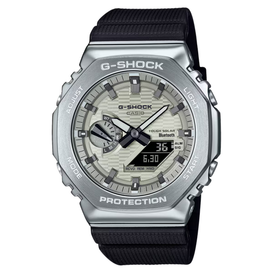 Casio G-SHOCK GBM-2100A-8B Men’s Analog-Digital Watch with Bluetooth & Metal Bezel (Gray)