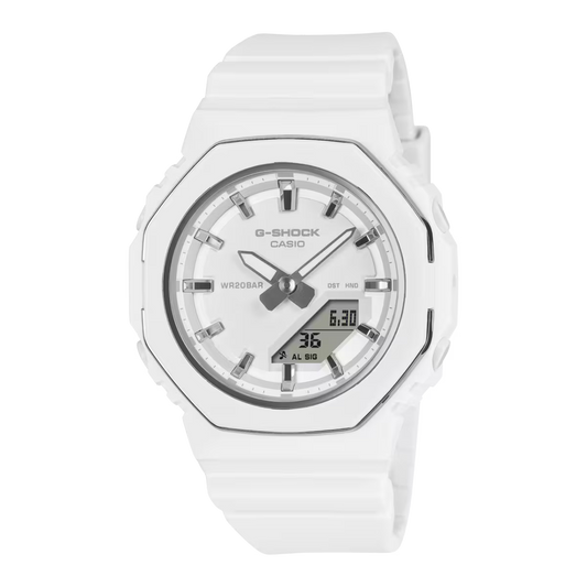 Casio G-SHOCK GMA-P2110-7ADR | Rugged, Sporty, and Sleek White Digital Watch