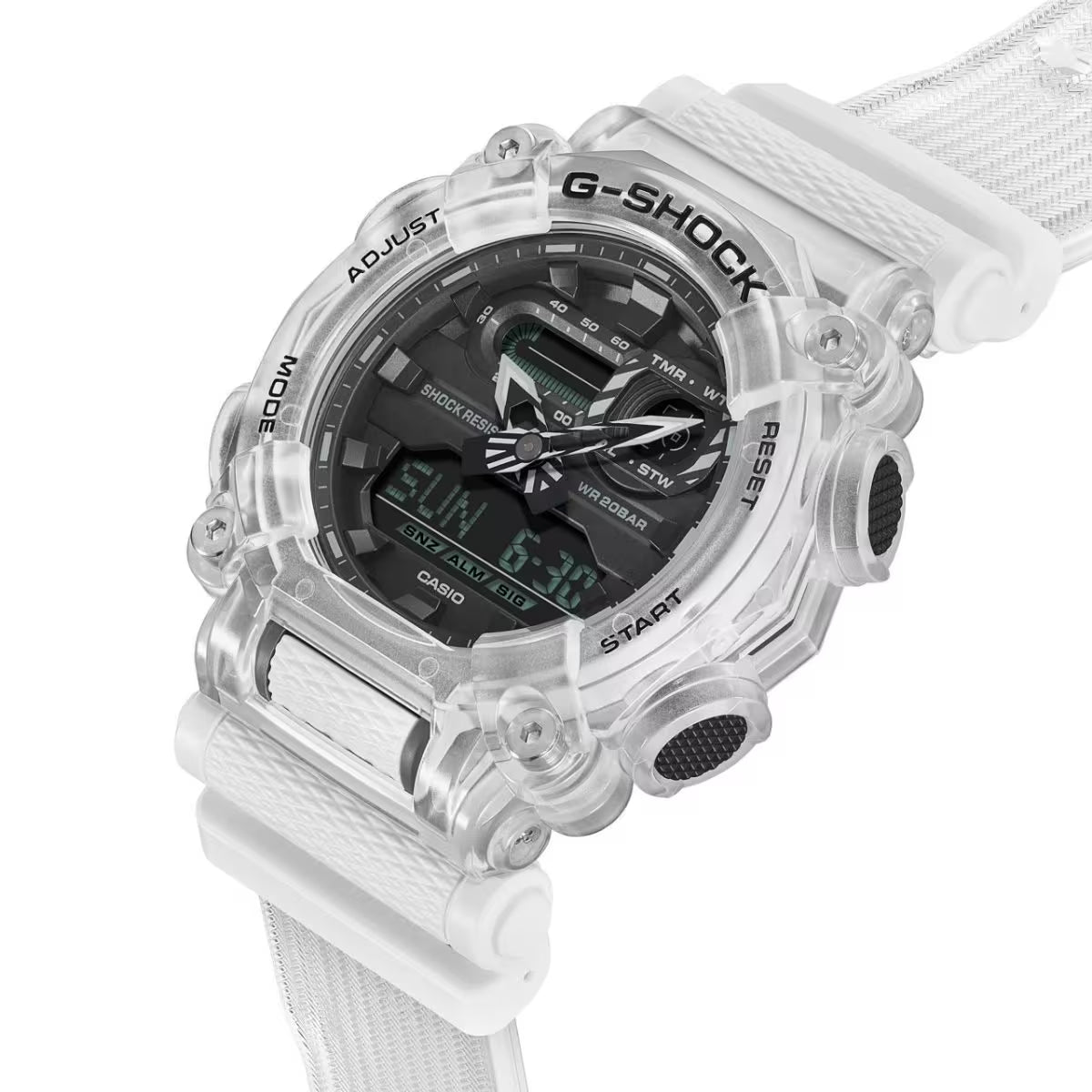 Casio G-SHOCK GA-900SKL-7ADR – Skeleton White & Black Industrial Digital-Analog Watch