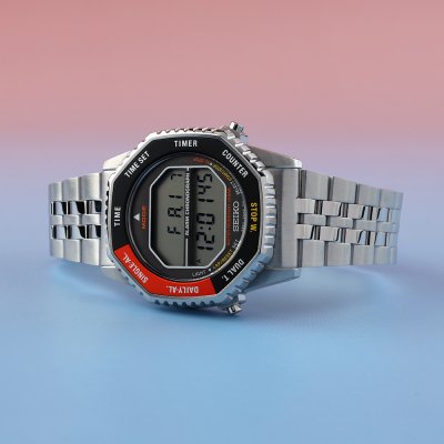 Seiko SMGG19P1 Rotocall Digital – Retro‑Inspired Digital Watch with Stainless Steel Bracelet