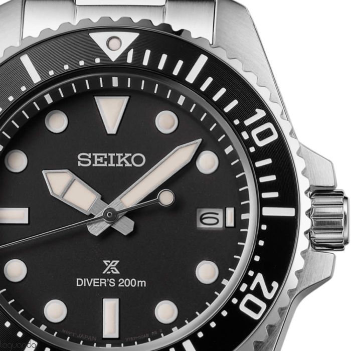 Seiko Prospex SNE597P1 Solar Diver’s Watch – 41 mm Black Dial with Stainless Steel Bracelet